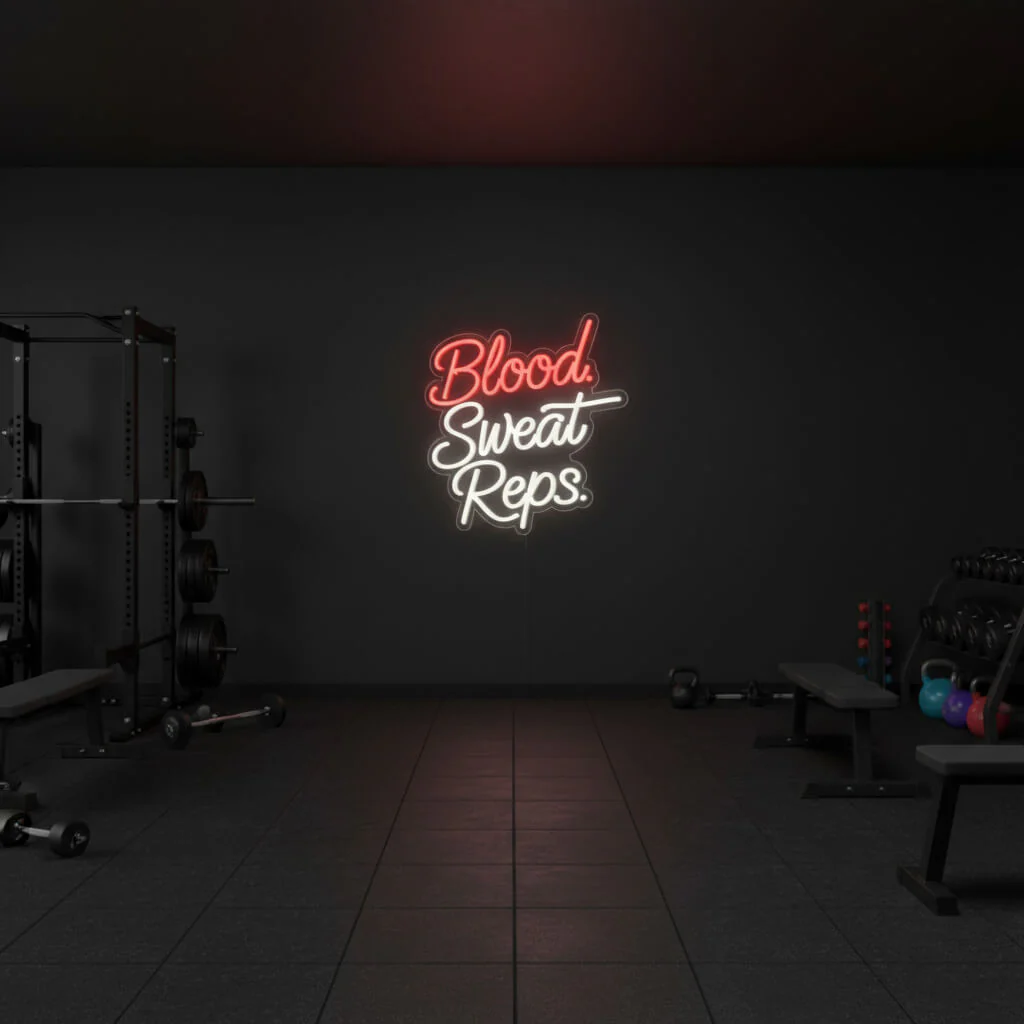 Blood Sweat Reps - Gym LED Neon Sign - Image 3